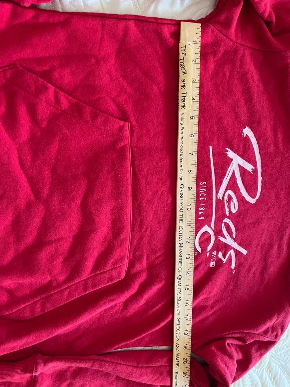 Levelweat Reds Script Logo Cowl Sweatshirt - Reds small - Picture 6 of 10